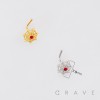 12PCS OF CZ SPIDER WEB 316L SURGICAL STEEL L-SHAPE NOSE RING BOX